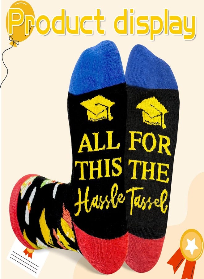 Asikkon Graduation Crew Socks Funny Graduation Gifts for Her and Him Class of 2025 Graduation Socks Christmas Stocking Stuffer, White Elephant Birthday Gift - Image 3